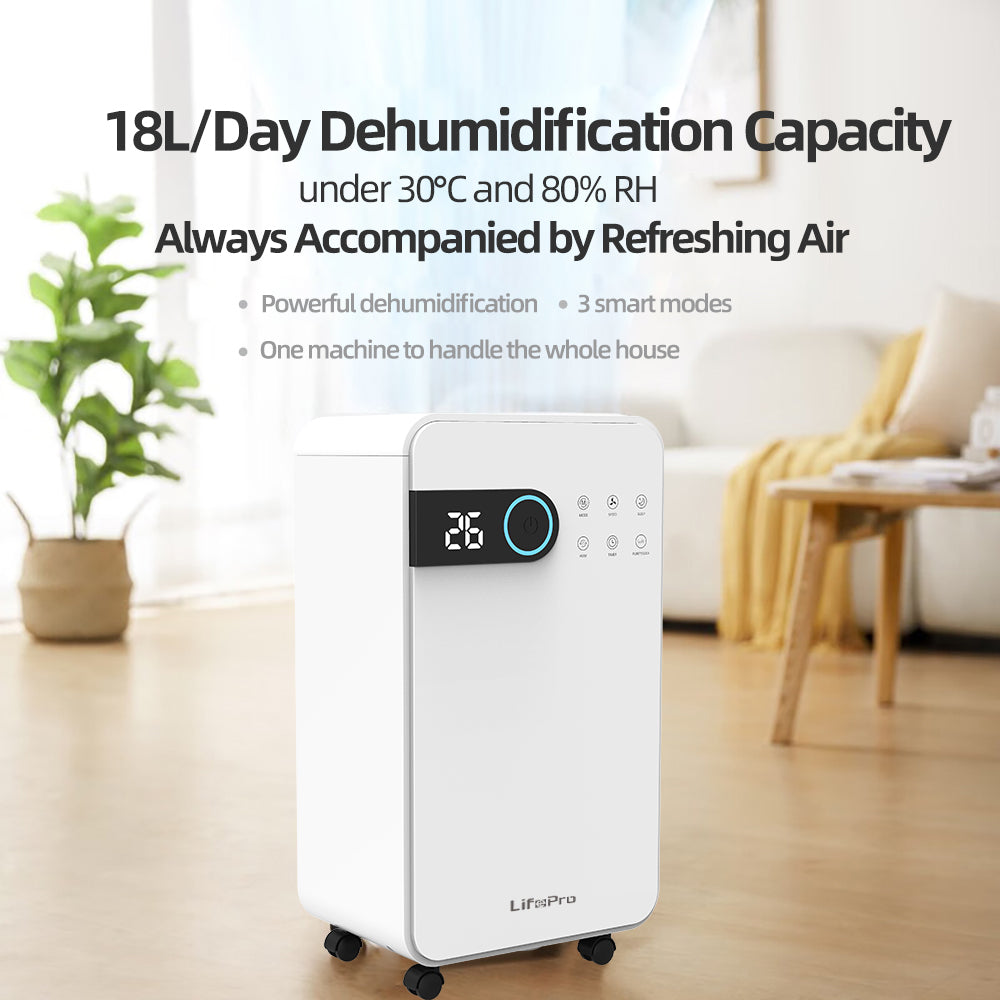 LifePro DH18 18L/D Compressor Dehumidifier with Negative Ion | 1m Drai ...