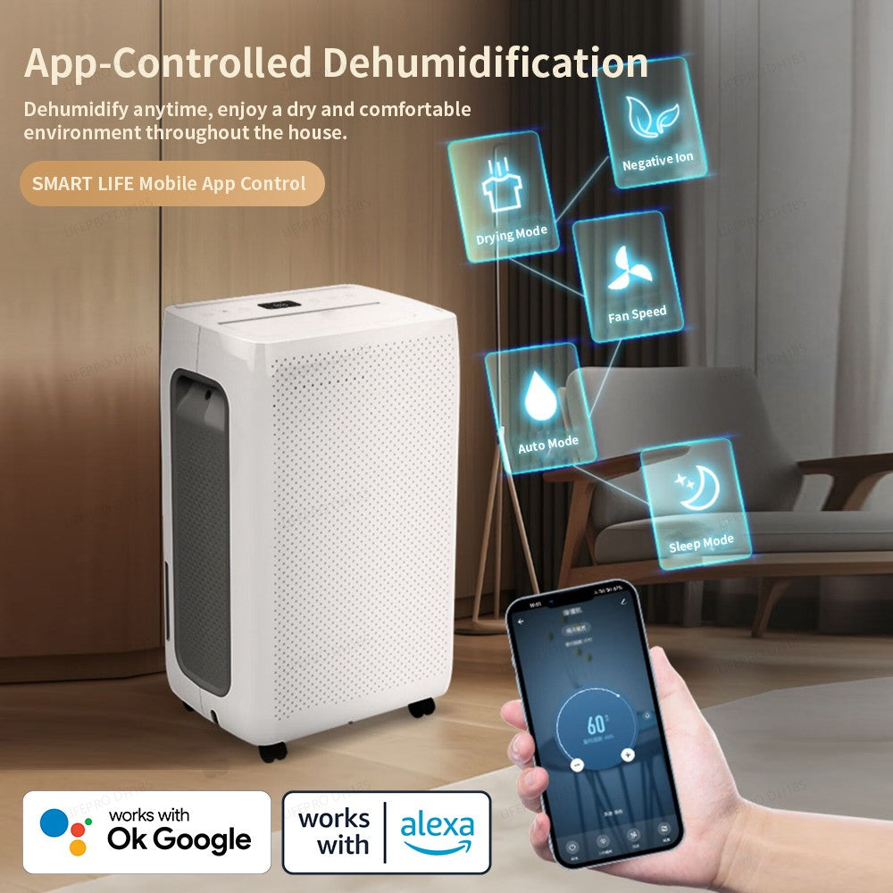 LifePro DH18S Compressor Dehumidifier & Clothes Dryer, 18L/Day, Quiet ...