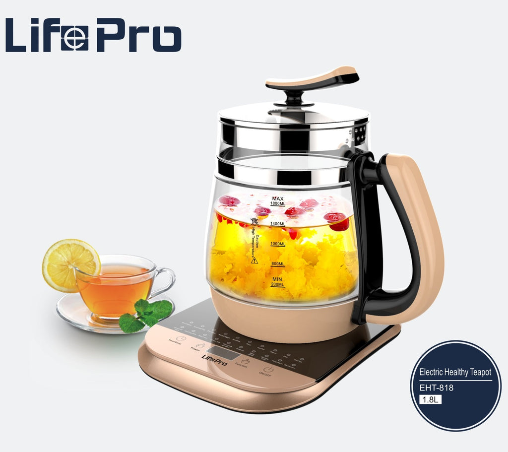 LifePro EHT-818 Golden 1.8L Electric Healthy Teapot/ 20 Preset Functions/18 Months SG Warranty