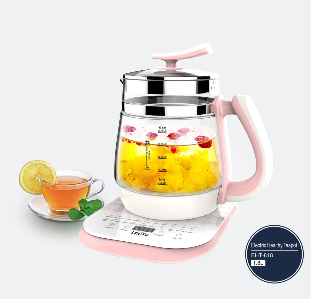 LifePro EHT-818 Pink 1.8L Electric Healthy Teapot/ 20 Preset Functions/18 Months SG Warranty